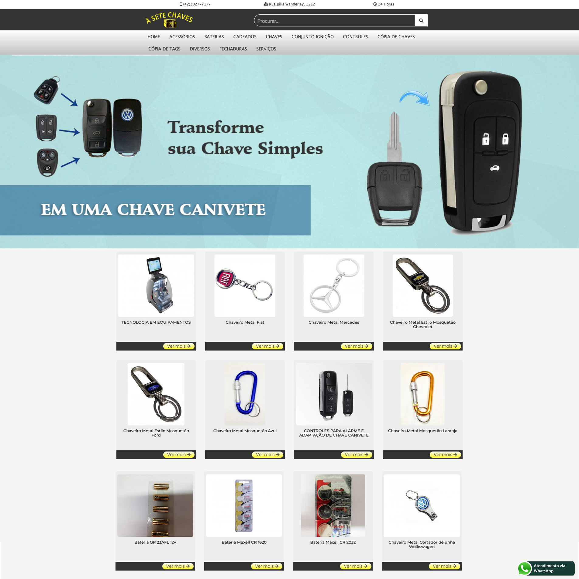 Site Chaveiro Asete Chaves